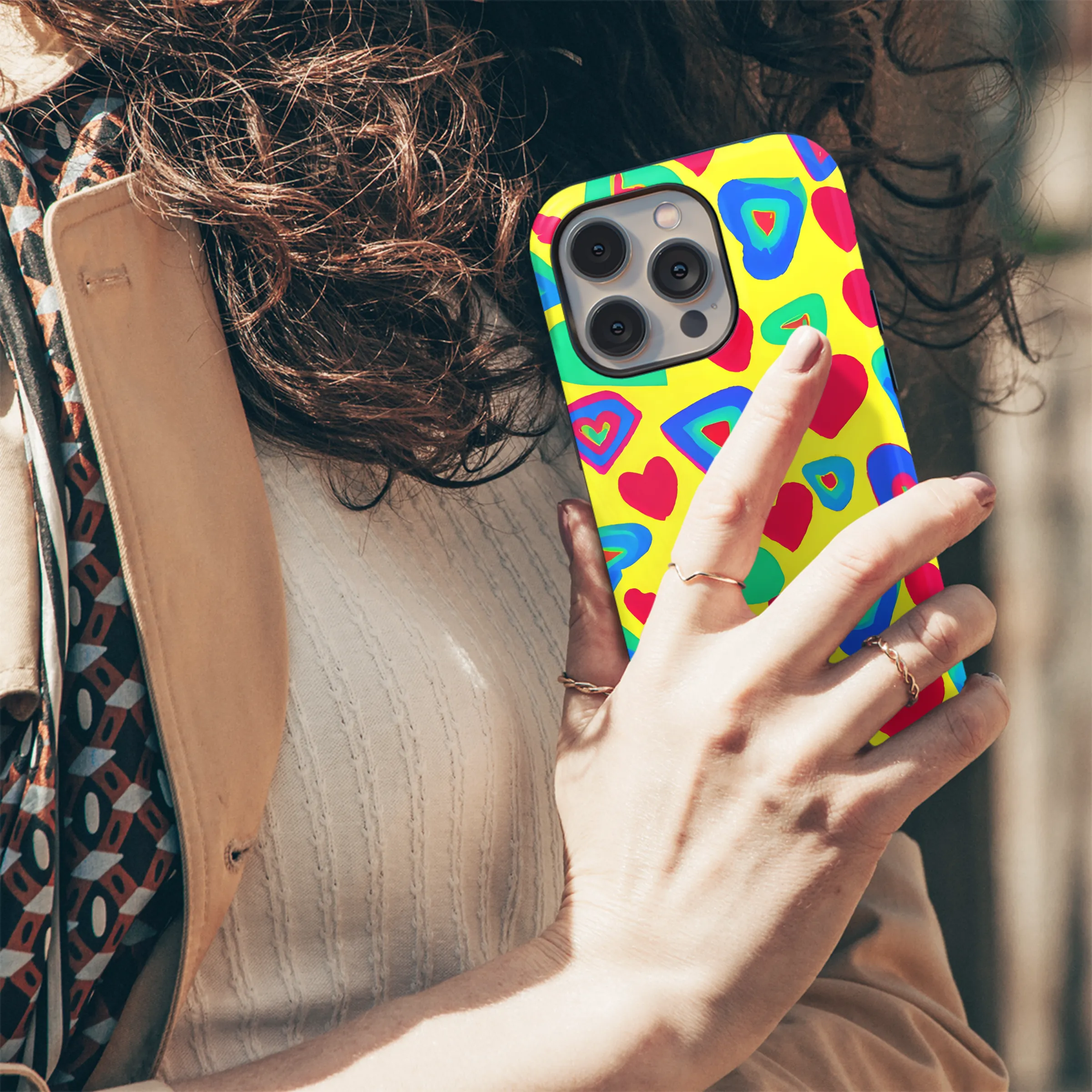 70s Style Hearts Phone Case iPhone Samsung Cover Pixel 3603