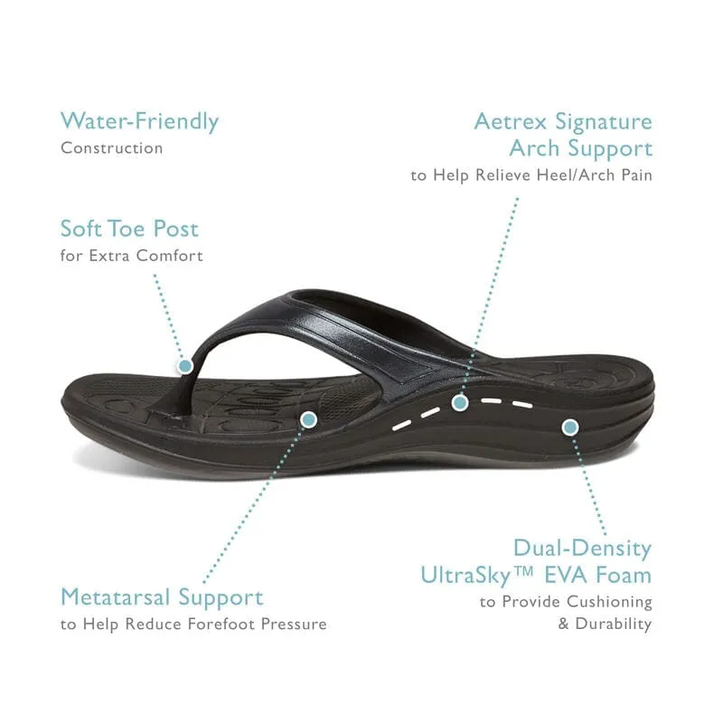Aetrex Women's Fiji Flips- Navy
