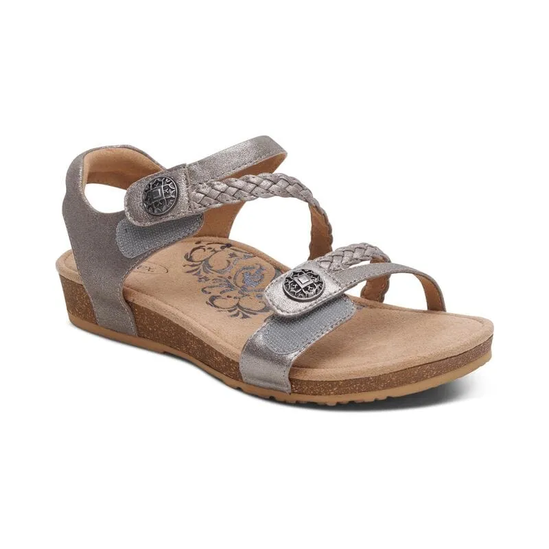 Aetrex Women's Jillian Sandals- Brushed Silver