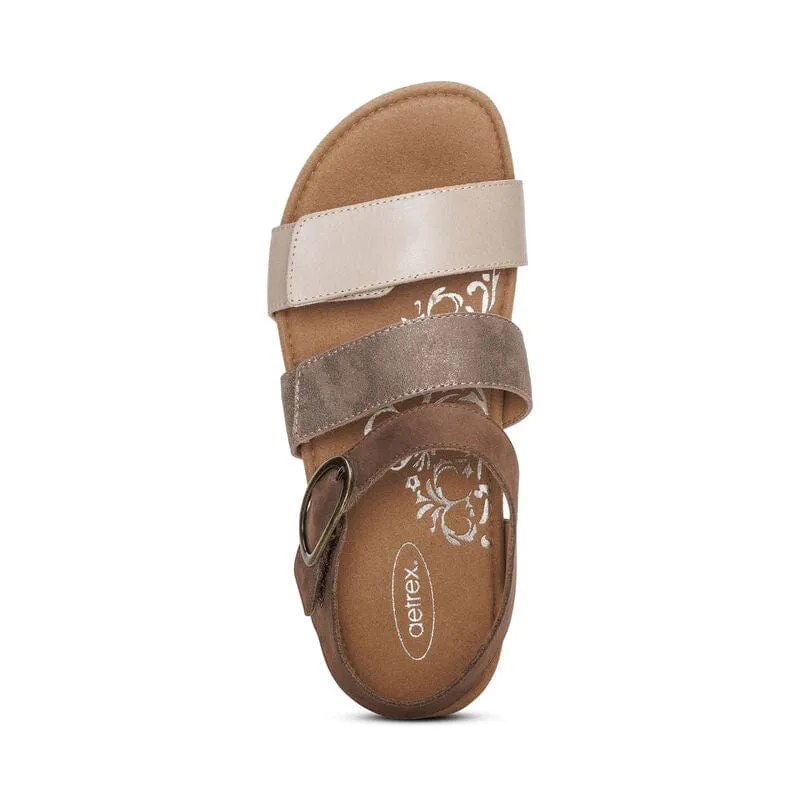 Aetrex Women's Lilly Sandals- Taupe