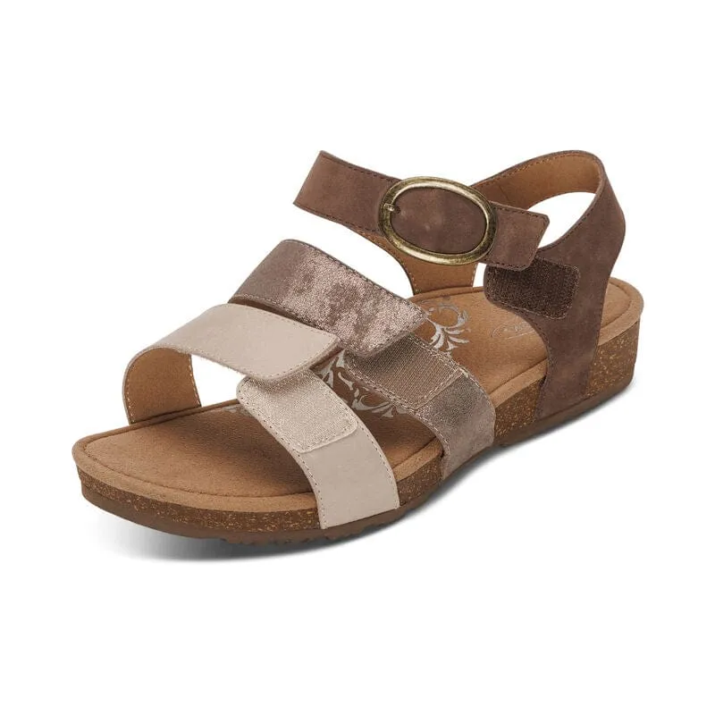 Aetrex Women's Lilly Sandals- Taupe