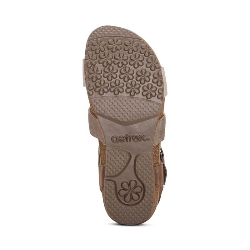 Aetrex Women's Lilly Sandals- Taupe