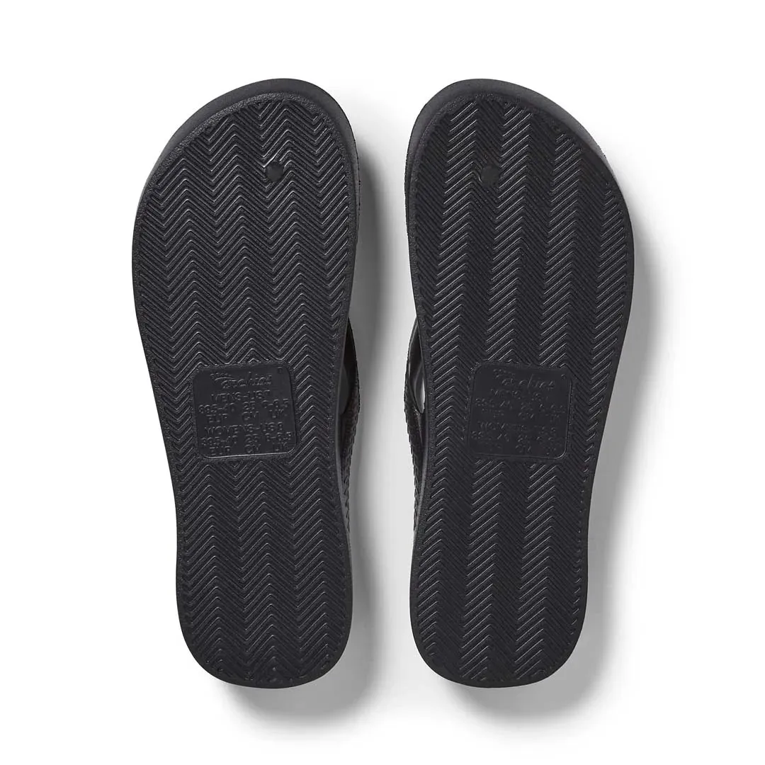 Archies Arch Support Kids Thongs Black