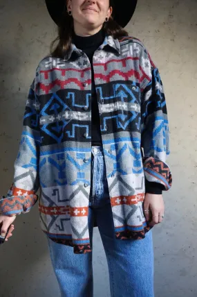 Blue comfort- Vintage Flanel blouse - Unisex - XL