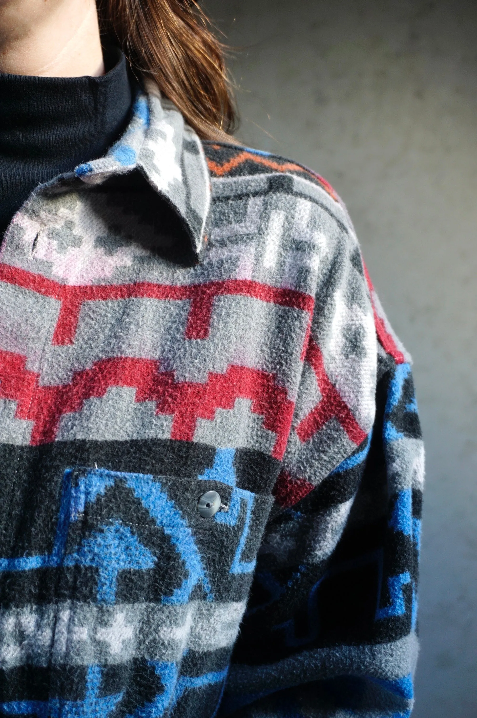 Blue comfort- Vintage Flanel blouse - Unisex - XL