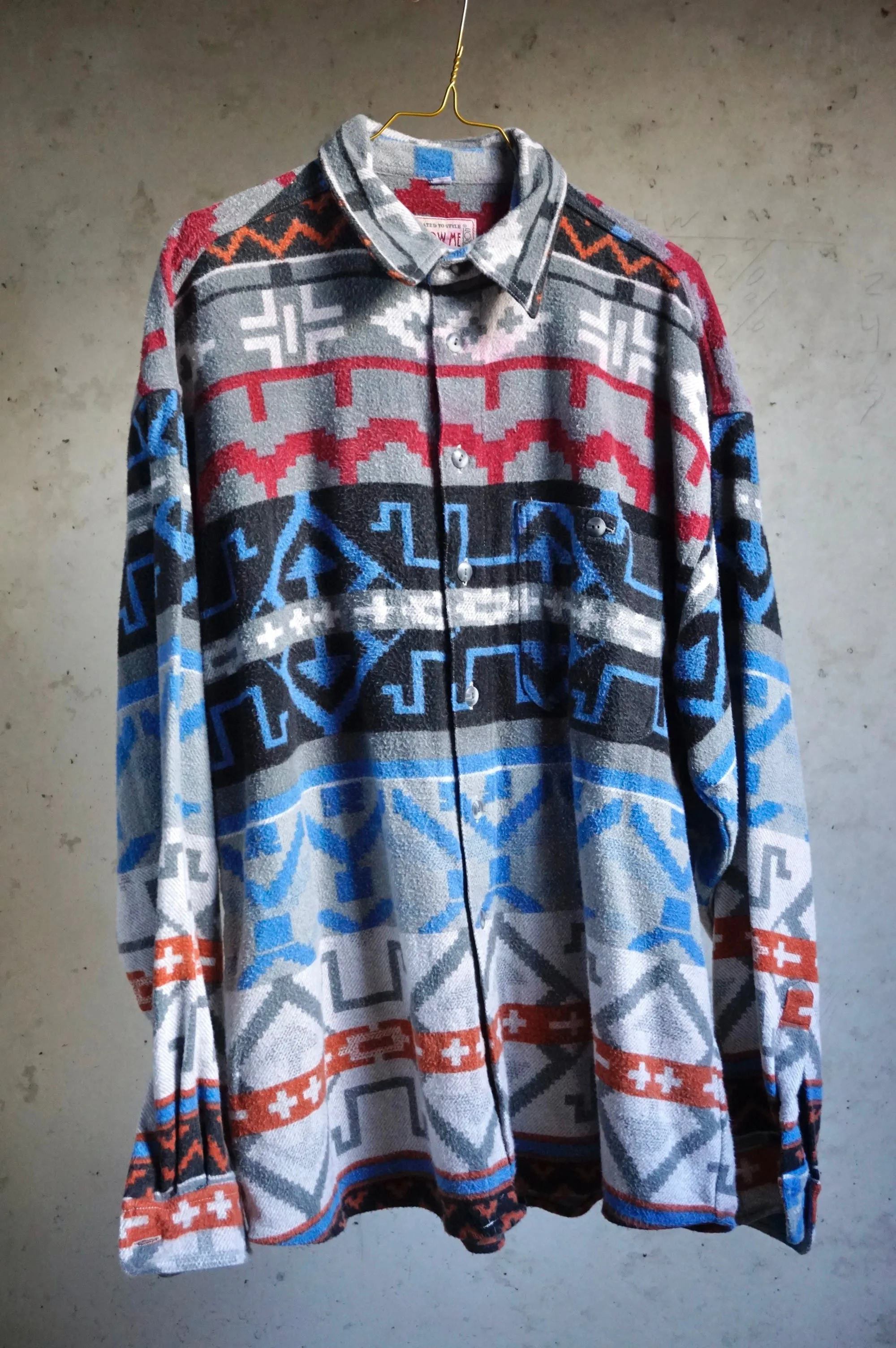 Blue comfort- Vintage Flanel blouse - Unisex - XL