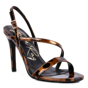 Brown Ankle Strap High Heels