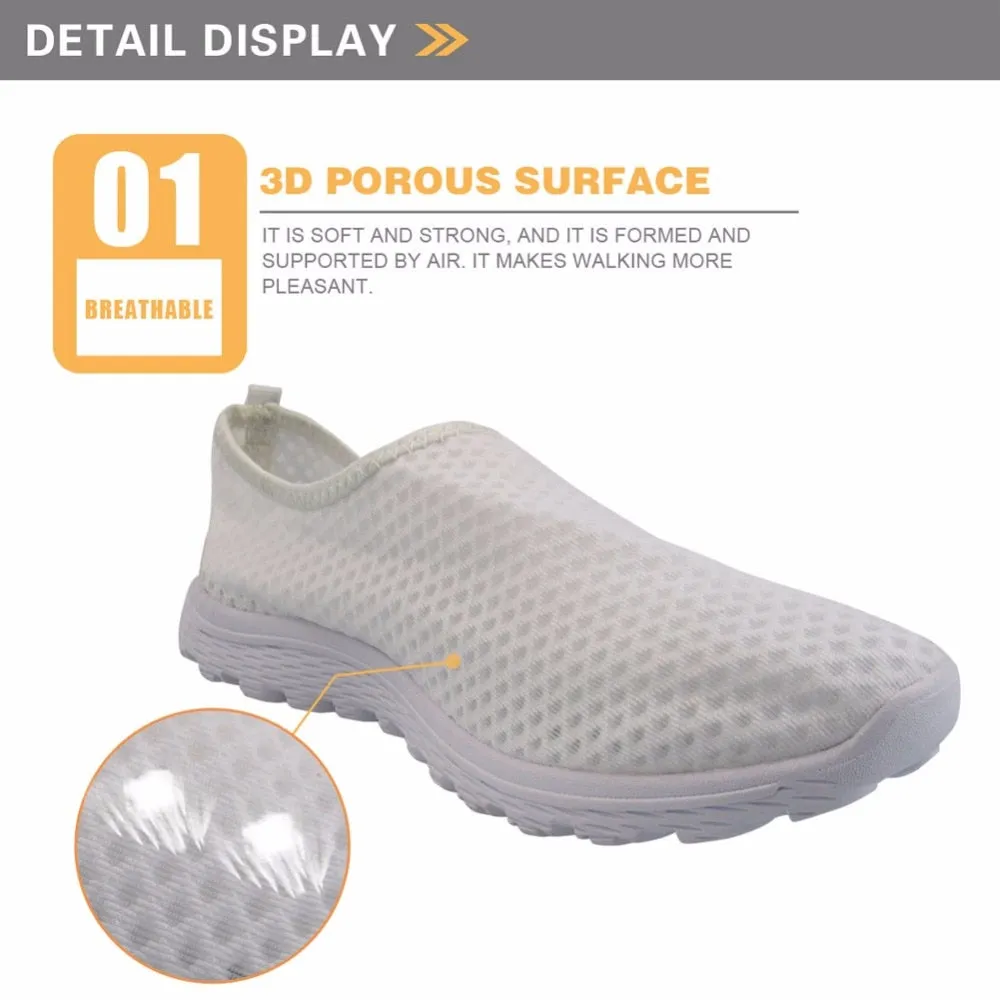 Cartoon Tooth Dentist Pattern Loafers Women Slip On Sneakers Mesh Ladies Casual Shoes Summer Sport Jogging Shoes Woman Flats