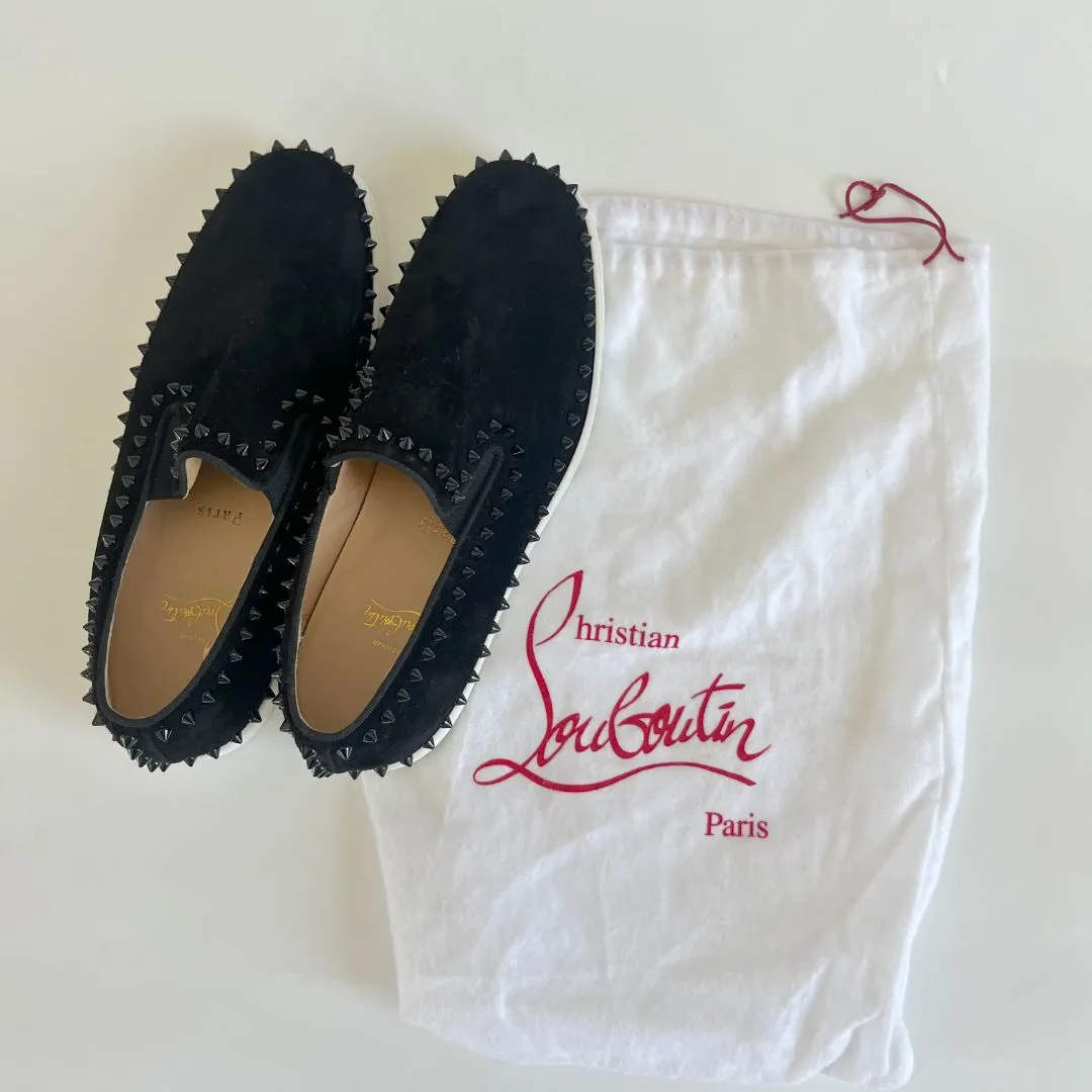 Christian Louboutin Stud Embellished Slip-On Loafers, 42