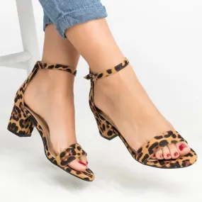 Chunky Heel Buckle Casual PU Sandals