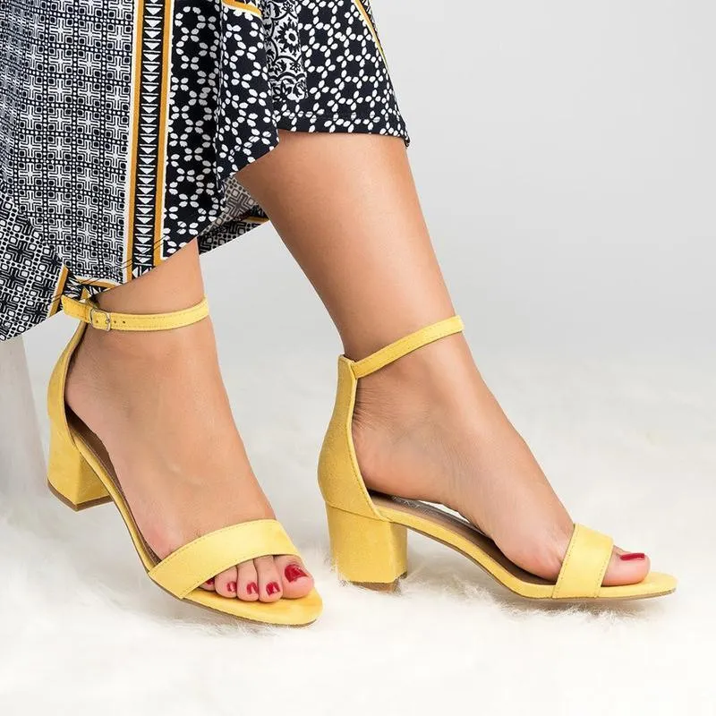 Chunky Heel Buckle Casual PU Sandals