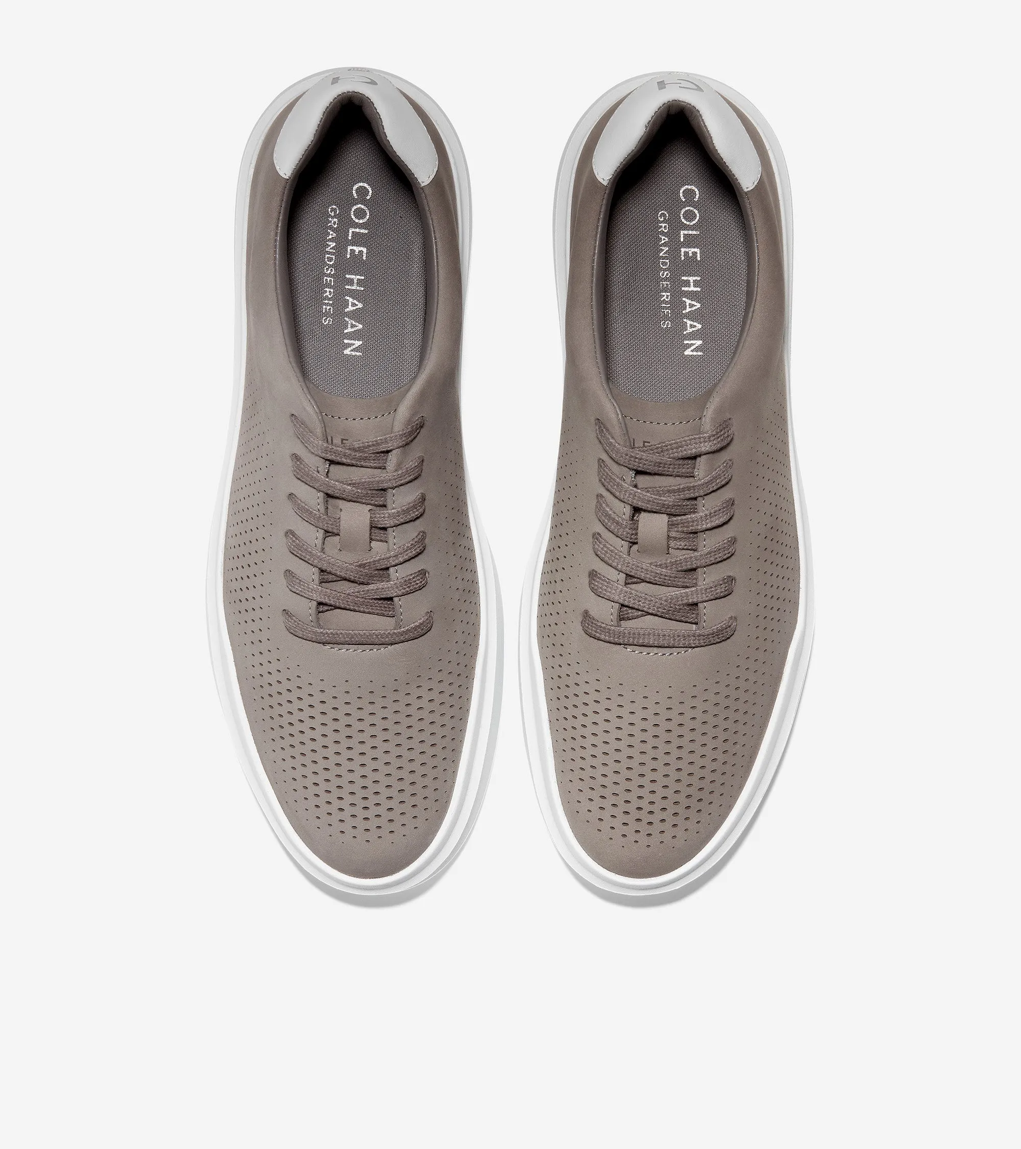 Cole Haan Grandpro Rally Laser Cut Ironstone/Optic White Perforated Sneakers