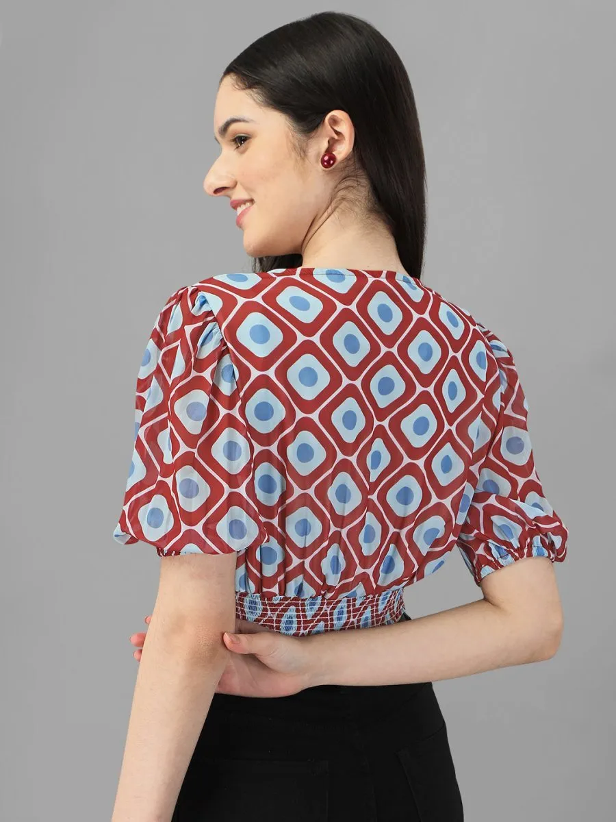 crop tops for Women western wear Maroon