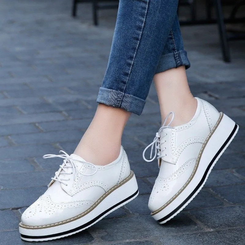 Cuzcare Walking Shoes For Women Comfy Interior Versatile Casual Oxford Shoes Modern