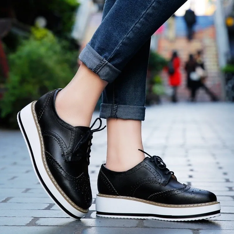Cuzcare Walking Shoes For Women Comfy Interior Versatile Casual Oxford Shoes Modern