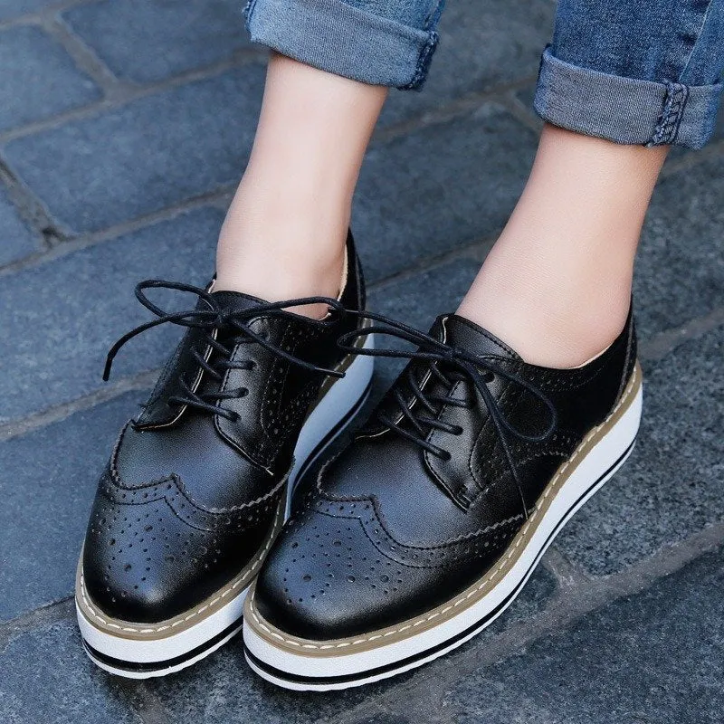 Cuzcare Walking Shoes For Women Comfy Interior Versatile Casual Oxford Shoes Modern