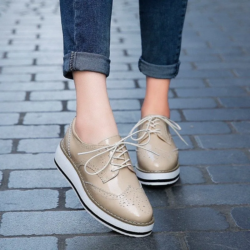 Cuzcare Walking Shoes For Women Comfy Interior Versatile Casual Oxford Shoes Modern