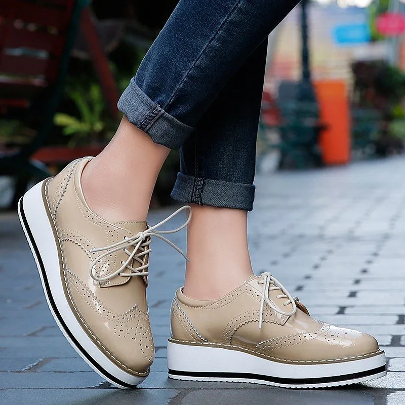 Cuzcare Walking Shoes For Women Comfy Interior Versatile Casual Oxford Shoes Modern