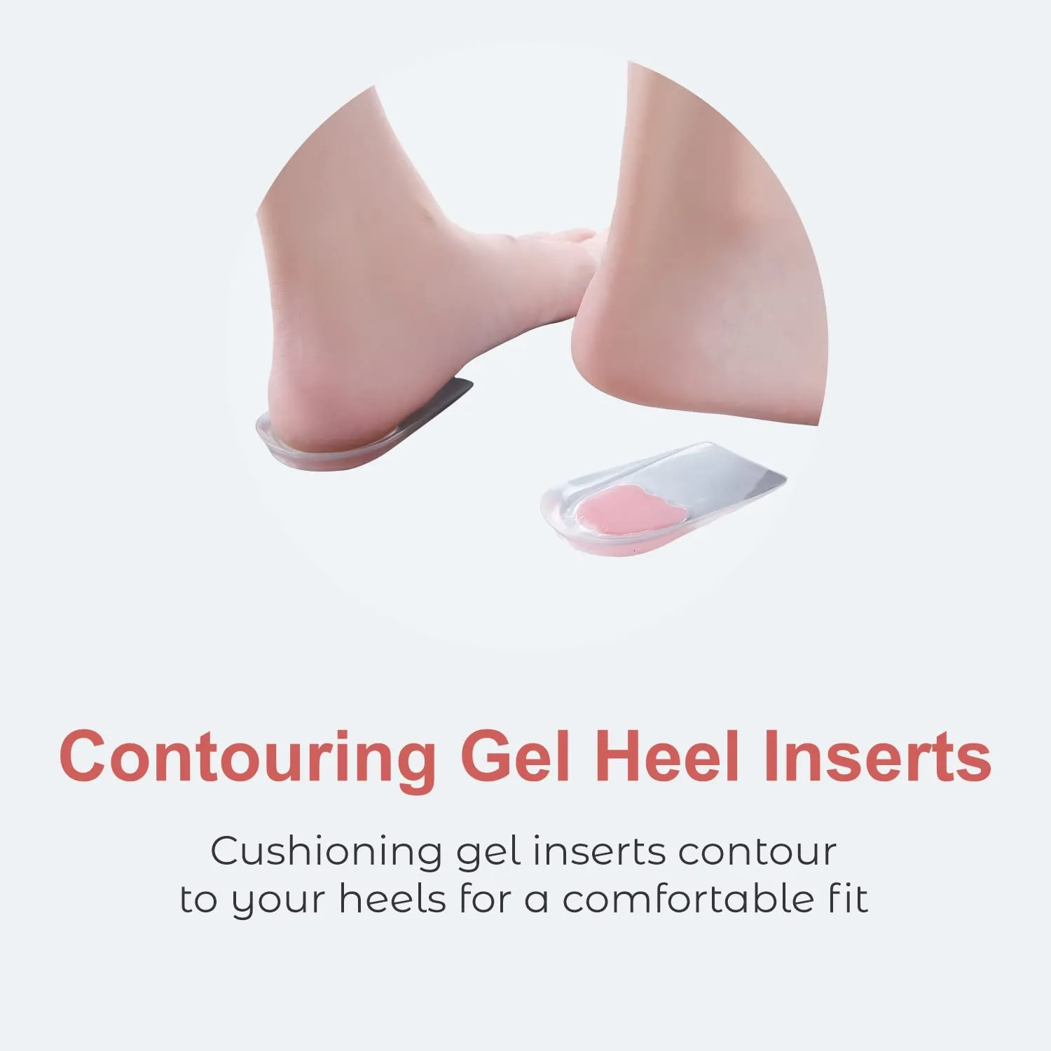 Dr Foot Gel Heel Cups Pair | Cushion & Soft Heel Pads For Heel Pain, Plantar Fasciitis, Ankle Pain & Achilles Pain | All Day Comfort & Shock Absorbing Support | For Women– 1 Pair (Pack of 10)