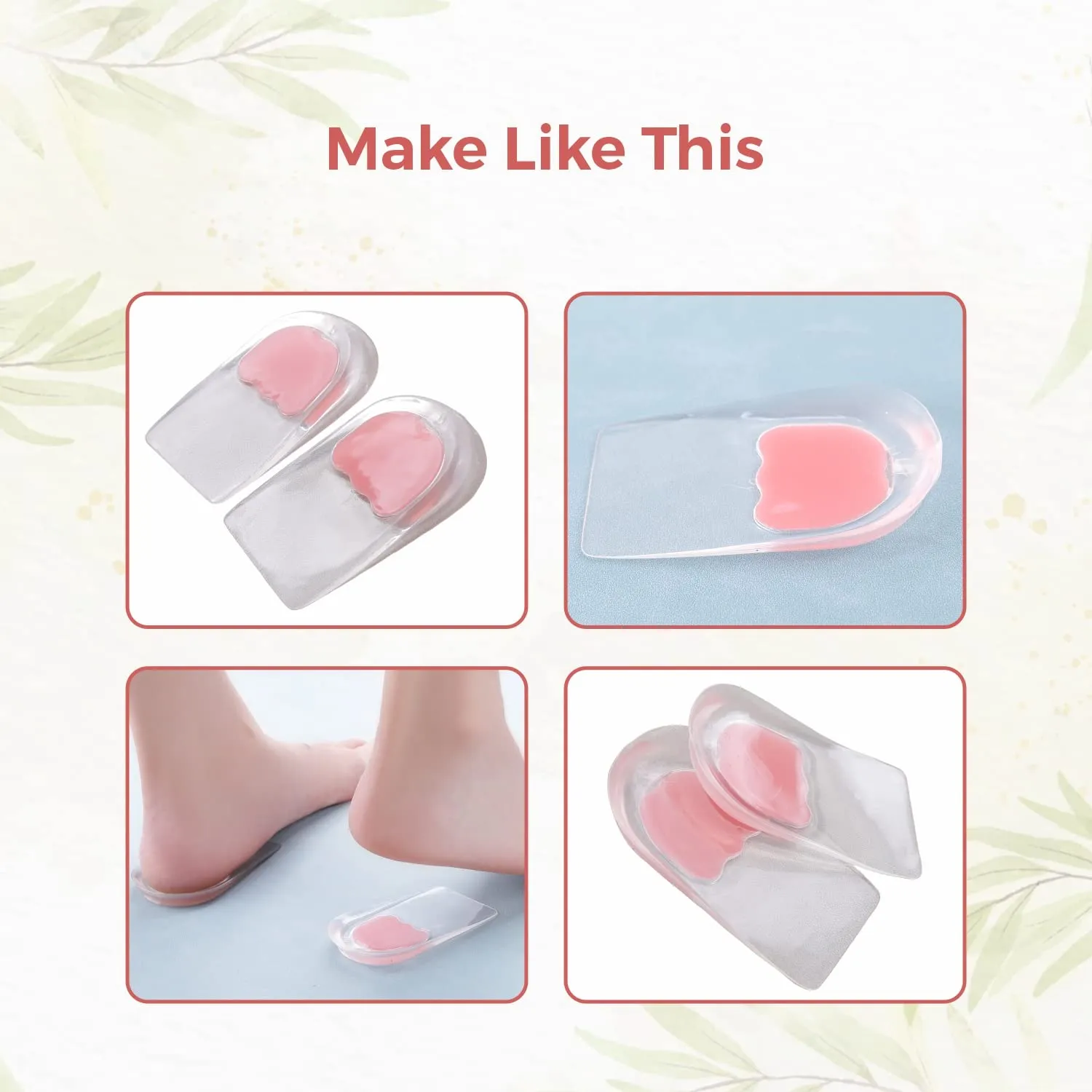 Dr Foot Gel Heel Cups Pair | Cushion & Soft Heel Pads For Heel Pain, Plantar Fasciitis, Ankle Pain & Achilles Pain | All Day Comfort & Shock Absorbing Support | For Women– 1 Pair (Pack of 10)