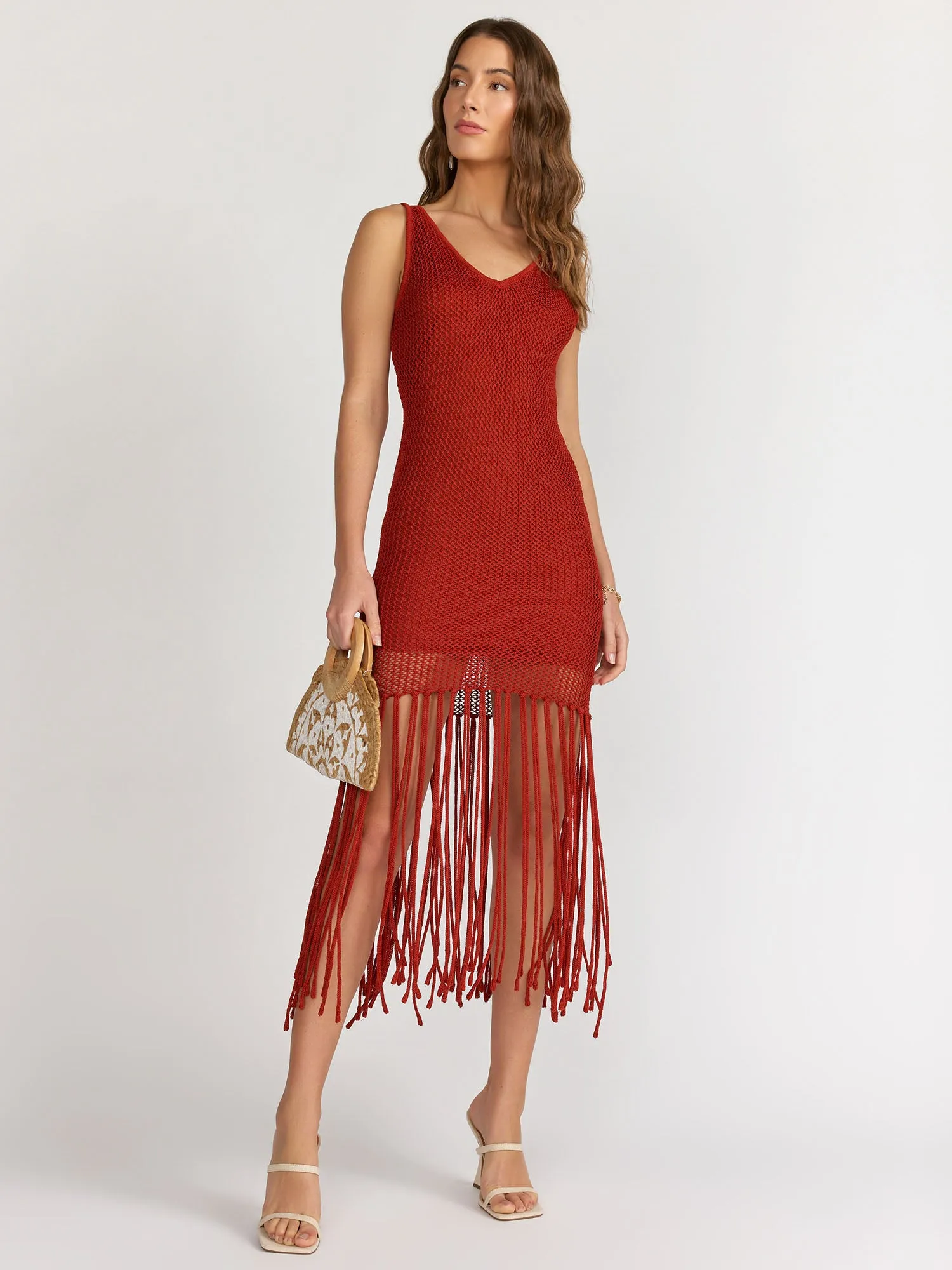Dress Forum Sleeveless Crochet Fringe Hem Dress - Brands We Love