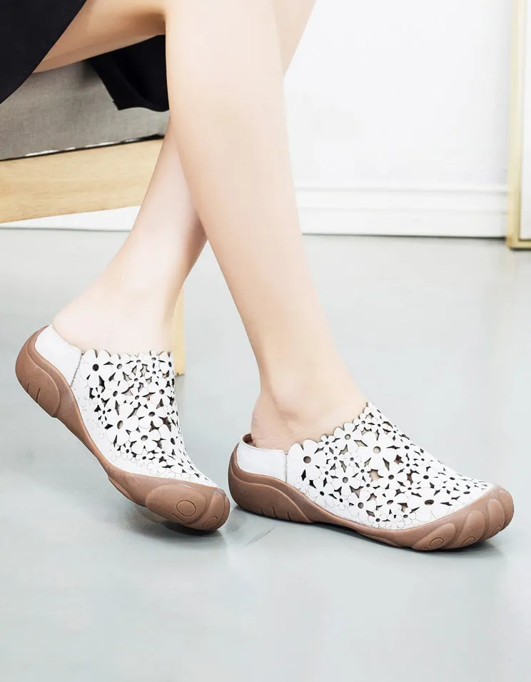 Duck Toe Comfortable Handmade Retro Leather Slippers