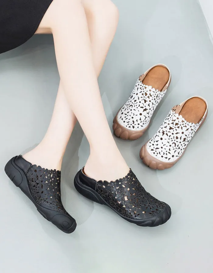 Duck Toe Comfortable Handmade Retro Leather Slippers