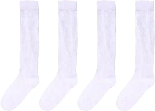 Fashion Vintage 80s Gifts, 90s Gifts, Fun Cute Colorful Slouch Socks for Women Girls, Scrunch Socks Women, Cotton Long High Tube Socks, Extra Tall and Heavy Socks 4 Pairs