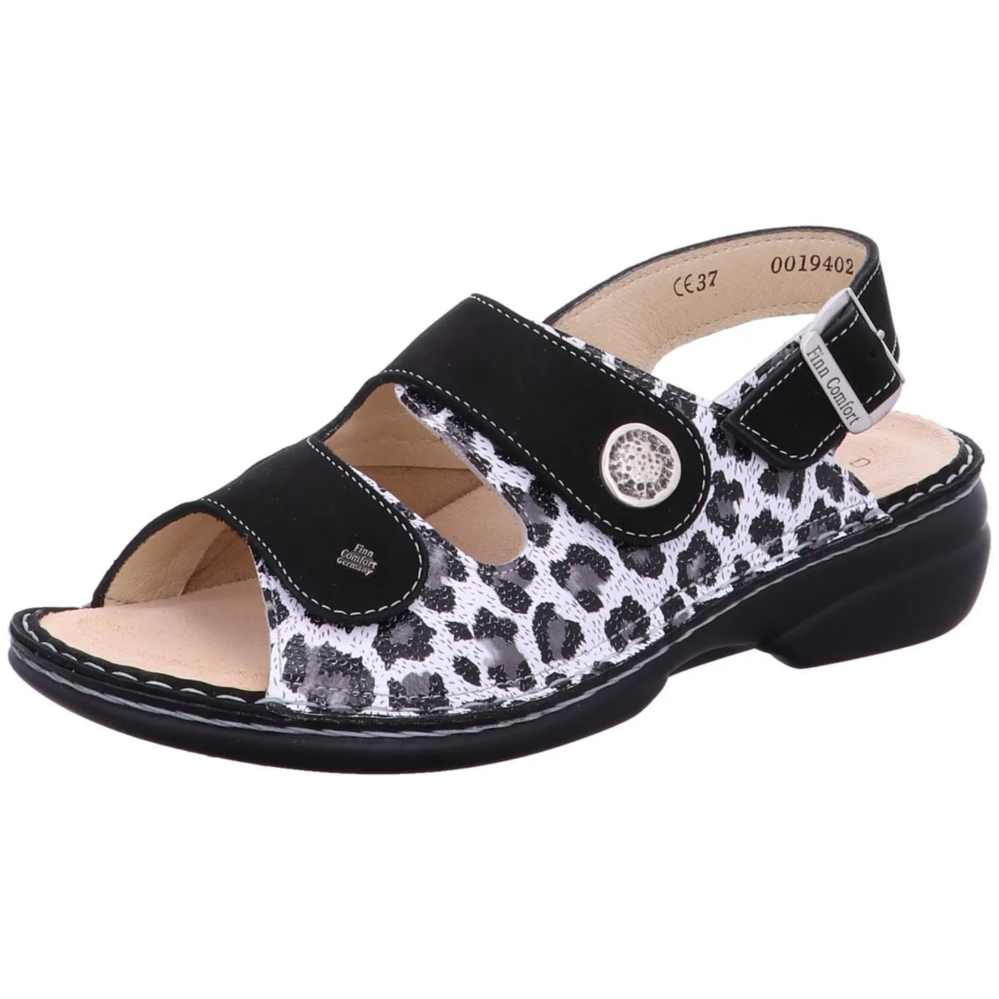 Finn Comfort Women's Isera Sandals- White/ Black Malawi