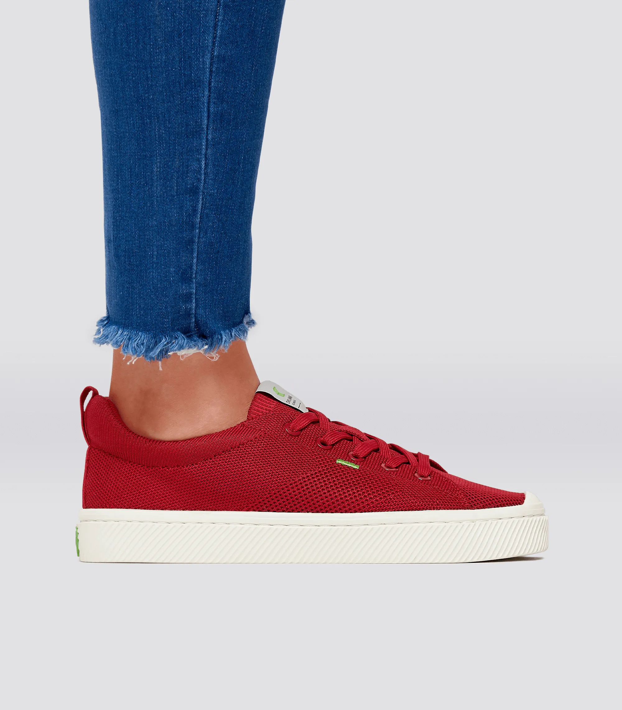 IBI Low Raw Red Knit Sneaker Women
