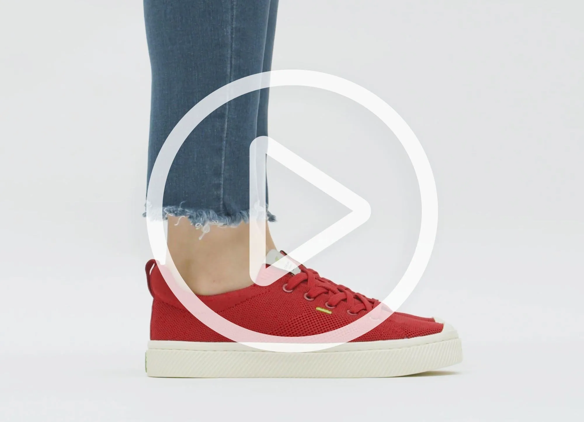 IBI Low Raw Red Knit Sneaker Women