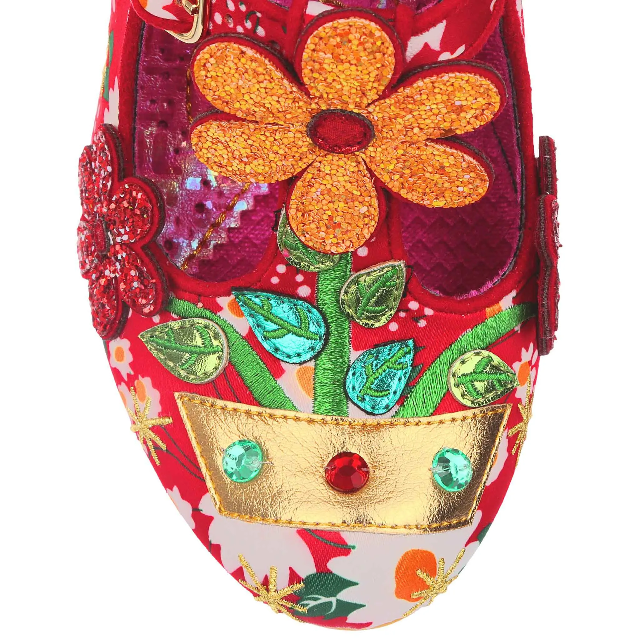 Irregular Choice Women's Happy Houseplant 4375-14B Heel Shoes Red