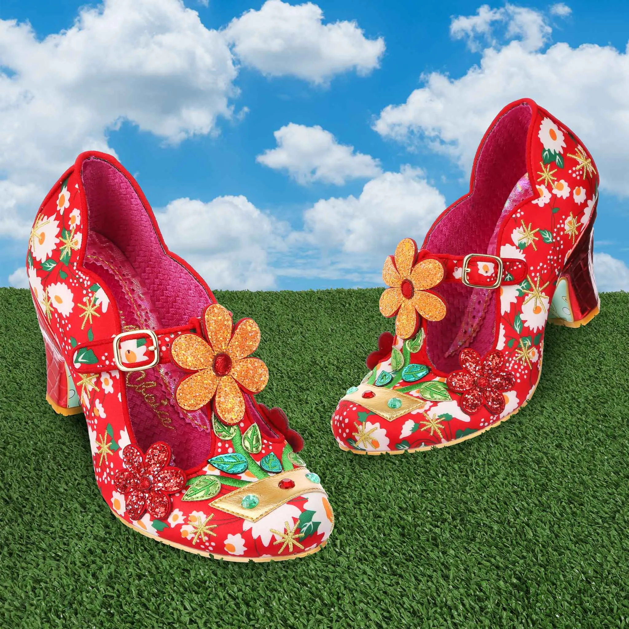 Irregular Choice Women's Happy Houseplant 4375-14B Heel Shoes Red