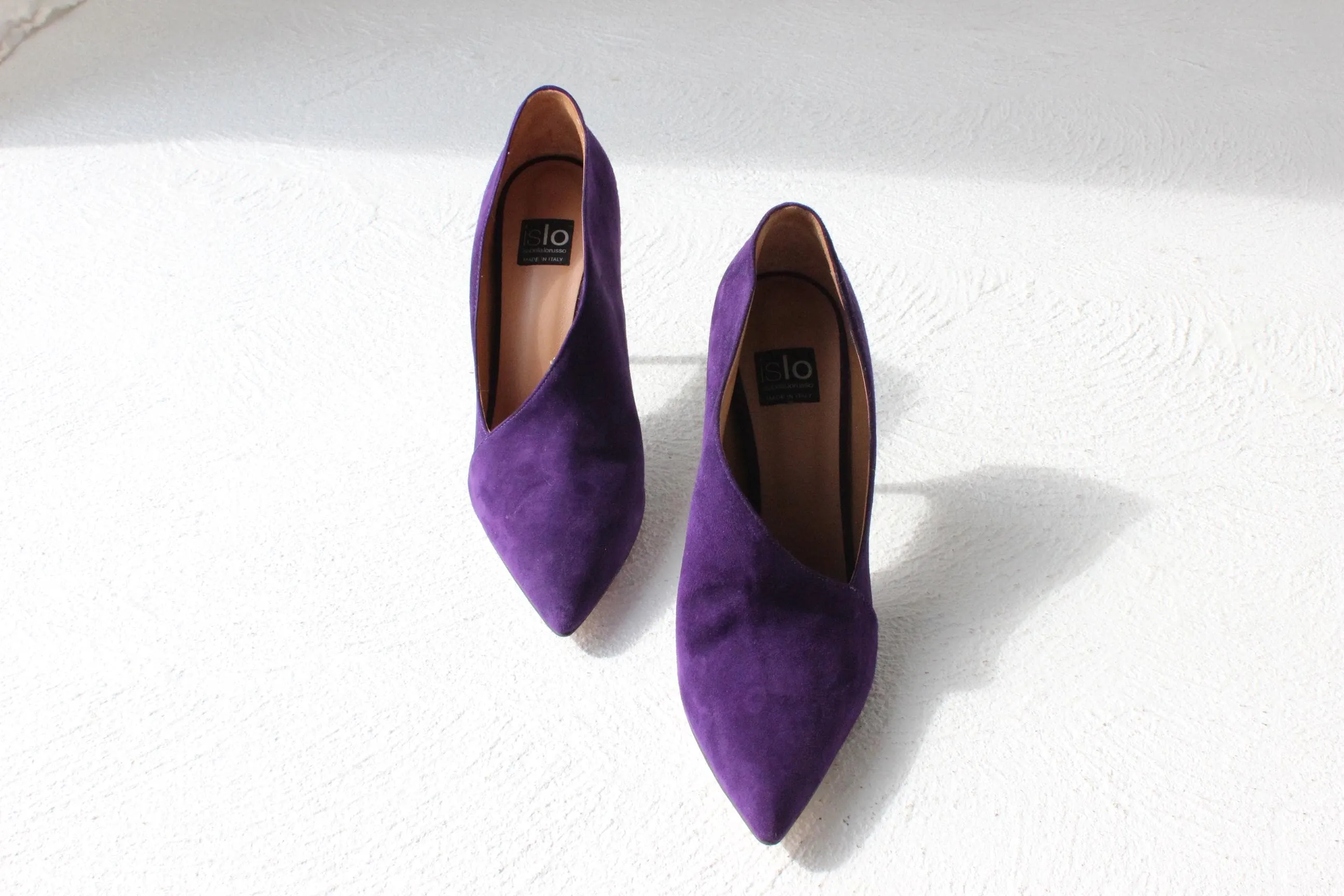 Italian Made Premium Purple Suede Pumps ~ Euro 40