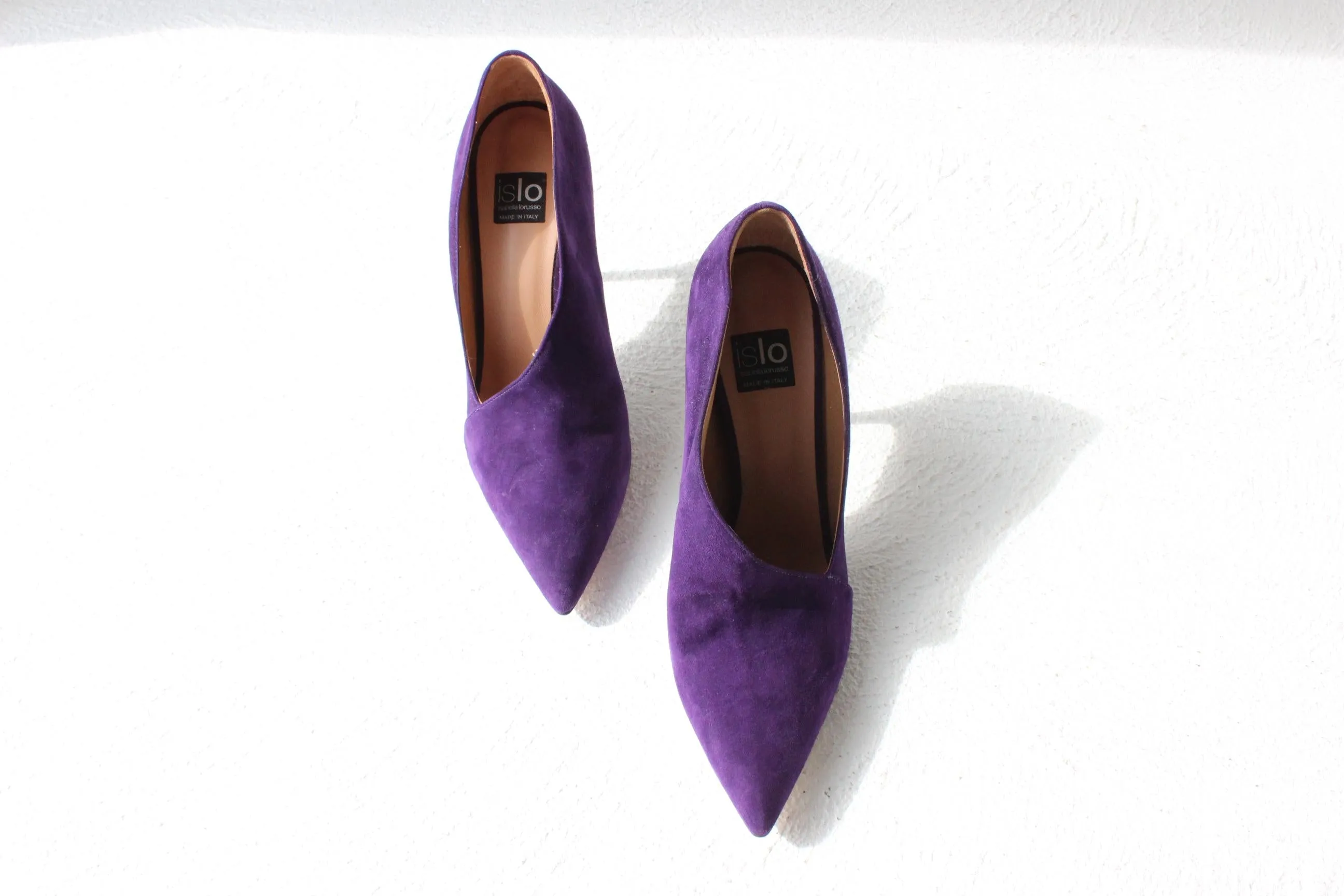 Italian Made Premium Purple Suede Pumps ~ Euro 40