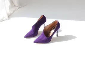 Italian Made Premium Purple Suede Pumps ~ Euro 40