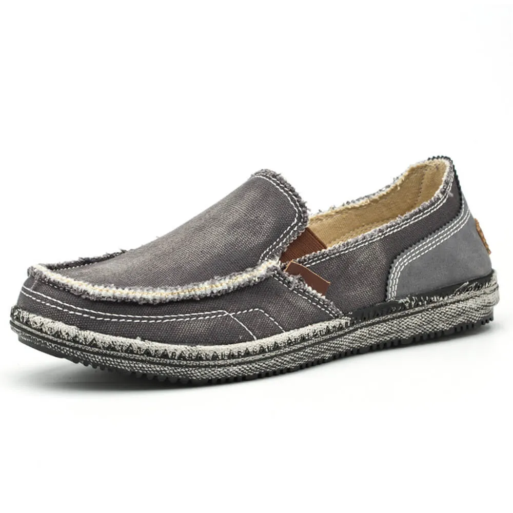 Mens Canvas Shoes Vintage Breathable Slip on Loafers for Walking | runandup