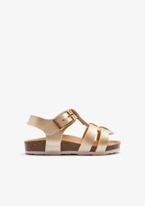 Metallized Gold Bio Strips Sandals