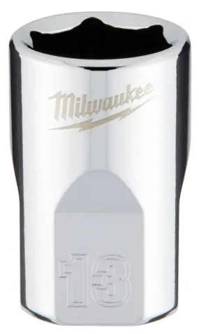 Milwaukee 45-34-9083 Socket, 13 mm Socket, 3/8 in Drive, 6-Point, Chrome Vanadium Steel, Chrome :CD: QUANTITY: 1