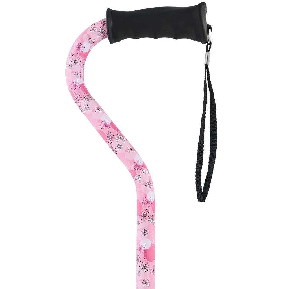 Pretty in Pink Aluminum Convertible Quad Walking Cane with Comfort Grip - Adjustable Shaft