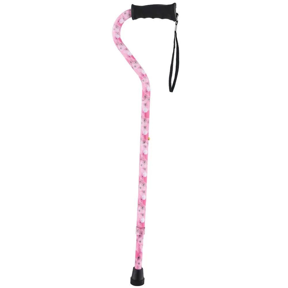 Pretty in Pink Aluminum Convertible Quad Walking Cane with Comfort Grip - Adjustable Shaft