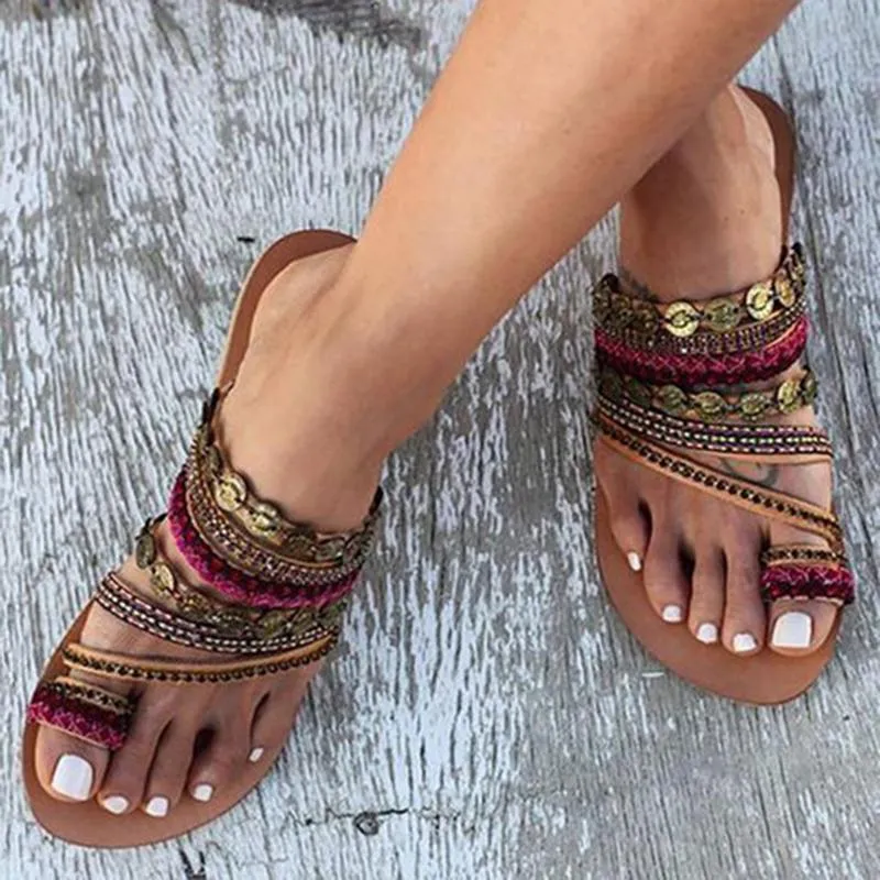 Roman Plus Size Comfortable Beach Flat Sandals