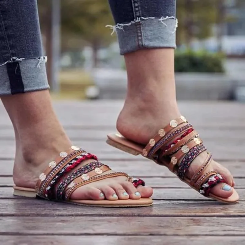 Roman Plus Size Comfortable Beach Flat Sandals