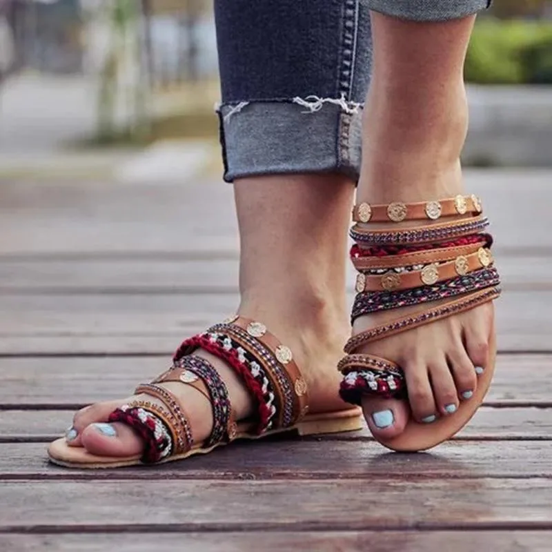 Roman Plus Size Comfortable Beach Flat Sandals