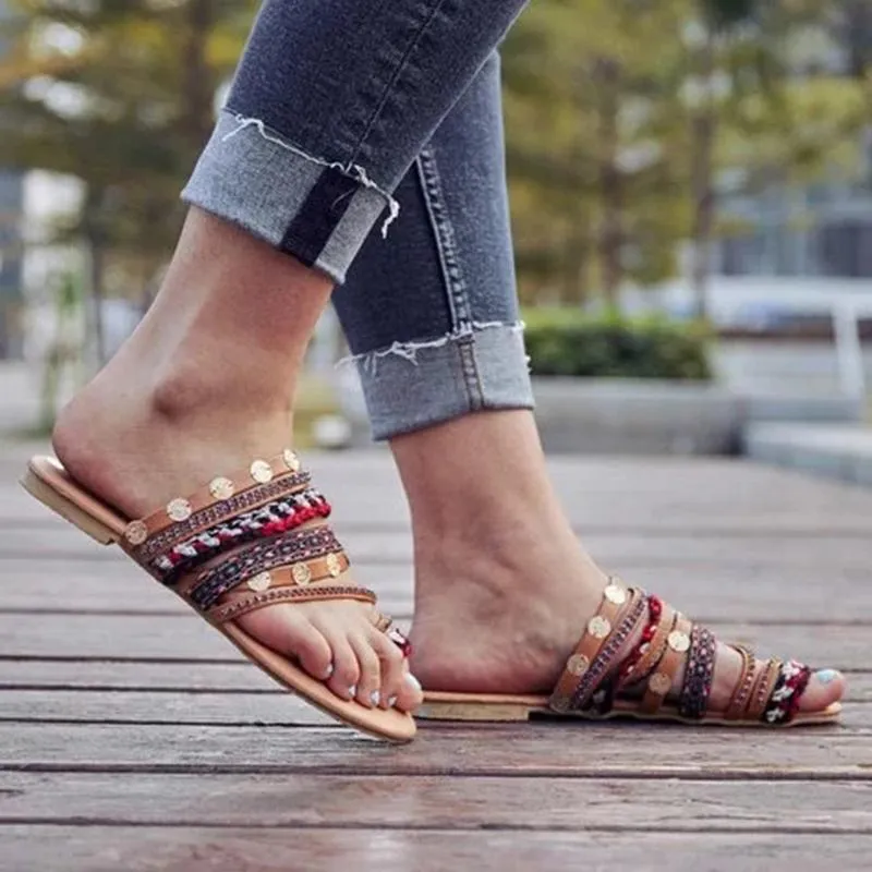 Roman Plus Size Comfortable Beach Flat Sandals