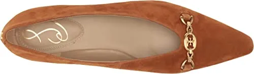 Sam Edelman Jenica Frontier Brown Chain Details Slip On Pointed Toe Dress Flats