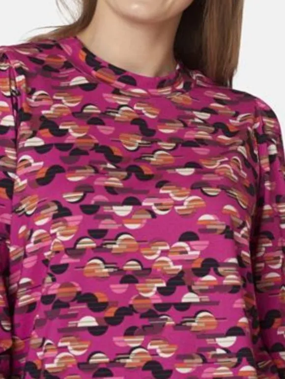 Signature abstract circle pattern print tops