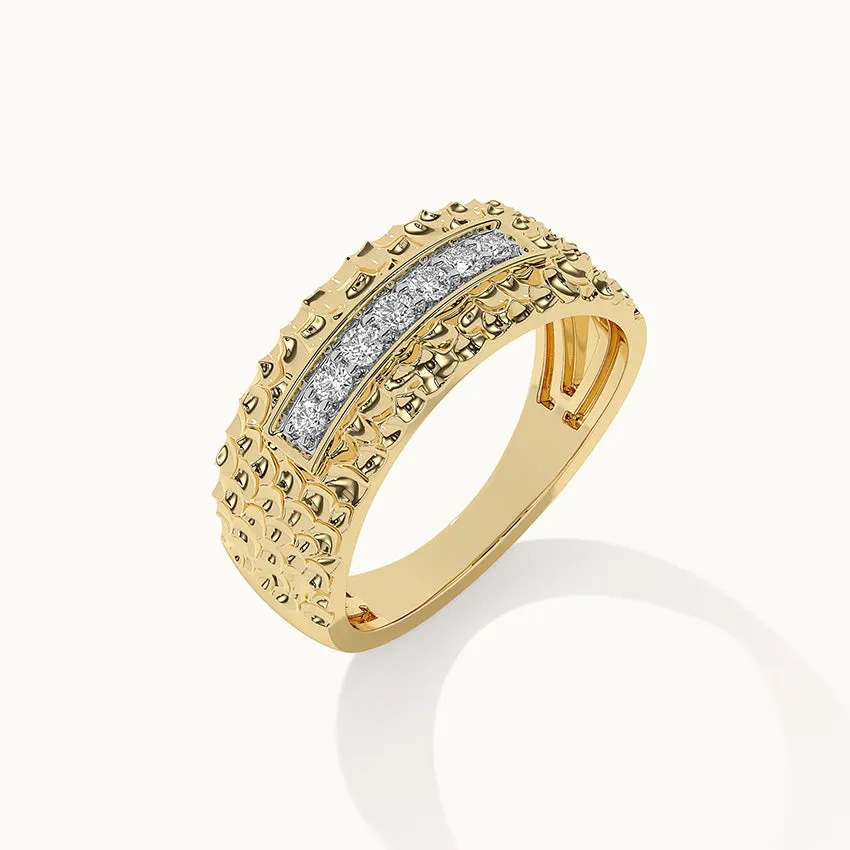 Statement Hammered Diamond Band