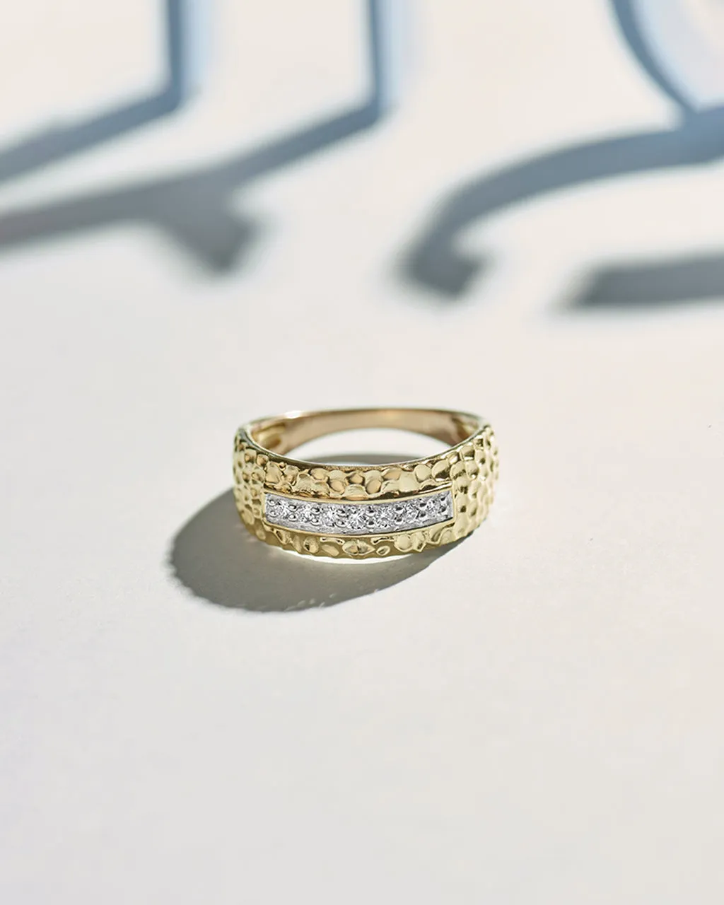 Statement Hammered Diamond Band