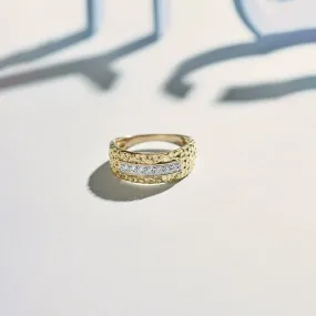 Statement Hammered Diamond Band